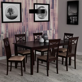 Momoko 6 Seater Dining Set in Wenge Finish by Mintwud